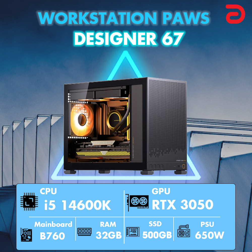 Máy tính PAWS DESIGNER 67 (Core i5 14600K/B760/32GB/RTX 3050 8Gb) Máy tính PAWS DESIGNER 67 (Core i5 14600K/B760/32GB/RTX 3050 8Gb)