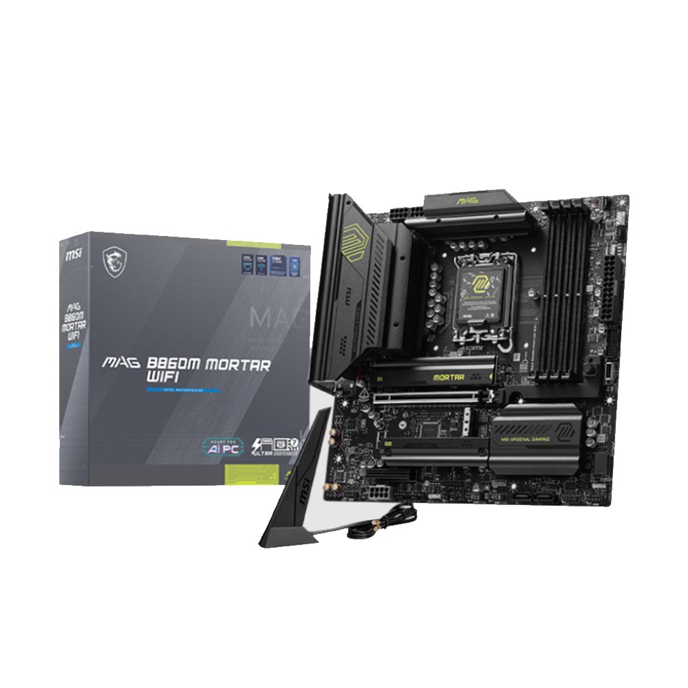 Mainboard MSI MAG B860M MORTAR WIFI (Intel B860/ Socket 1851/ M-ATX/ 4 khe ram) Mainboard MSI MAG B860M MORTAR WIFI (Intel B860/ Socket 1851/ M-ATX/ 4 khe ram)