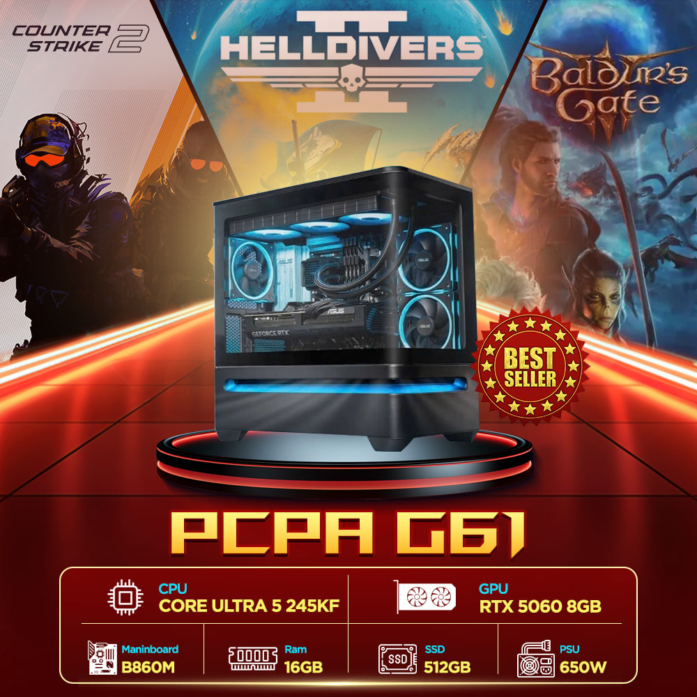Máy tính PCPA G61 (Core Ultra 5 245KF/16GB/RTX 5060 8Gb/650W) Máy tính PCPA G61 (Core Ultra 5 245KF/16GB/RTX 5060 8Gb/650W)
