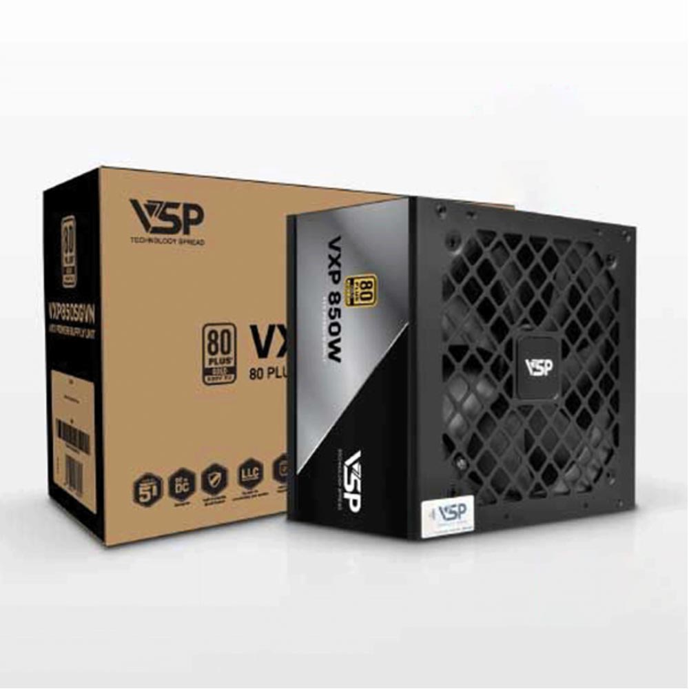 Nguồn máy tính VSP VXP 850W SGVN Gold 230V (80 Plus Gold/ Full-Modular/ ATX/ Đen) Nguồn máy tính VSP VXP 850W SGVN Gold 230V (80 Plus Gold/ Full-Modular/ ATX/ Đen)