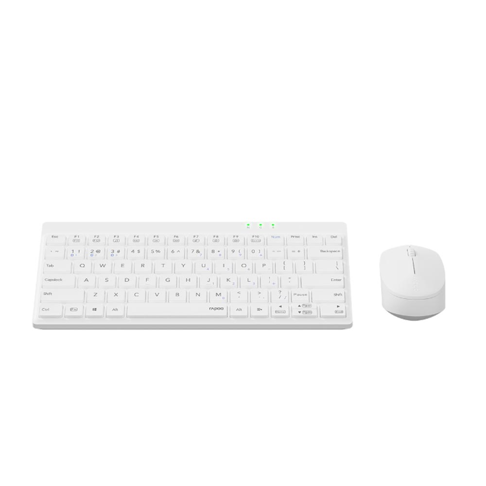 Bộ bàn phím chuột không dây Rapoo 8000GT - Màu trắng (Bluetooth/Wireless)