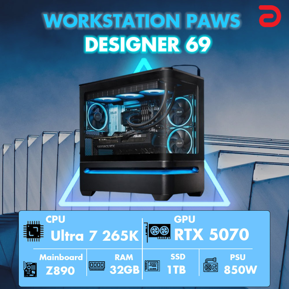 Máy tính PAWS ASUS Ultra 69 (Core Ultra 7 265K/Z890/32GB/RTX 5070) Máy tính PAWS ASUS Ultra 69 (Core Ultra 7 265K/Z890/32GB/RTX 5070)