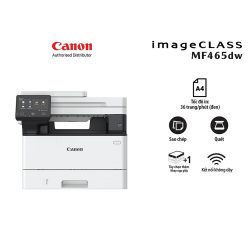 Máy in laser đen trắng Canon MF465DW NK (A4/A5/ In/ Copy/ Scan/ Fax/ Đảo mặt/ ADF/ USB/ LAN/ WIFI)