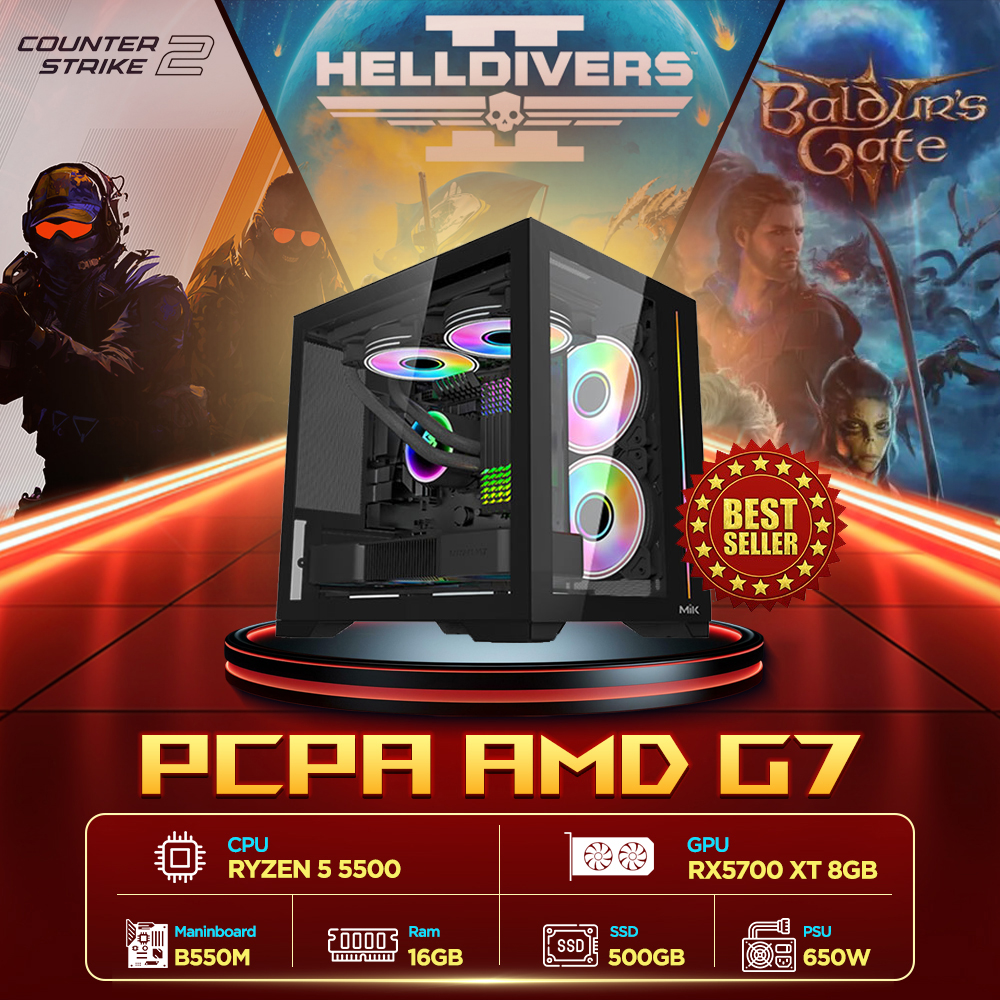 Máy tính PCPA AMD G7 (R5 5500/16GB/RX 5700XT 8G/650W) Máy tính PCPA AMD G7 (R5 5500/16GB/RX 5700XT 8G/650W)