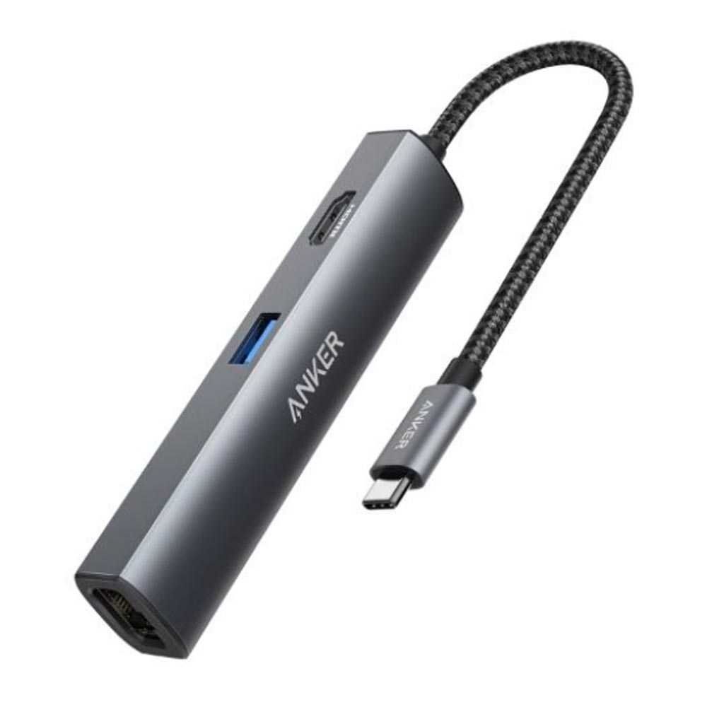 Bộ chuyển đổi Anker A8338HA1 USB C to Lan Gigabit, HDMI, USB 3.0 Bộ chuyển đổi Anker A8338HA1 USB C to Lan Gigabit, HDMI, USB 3.0