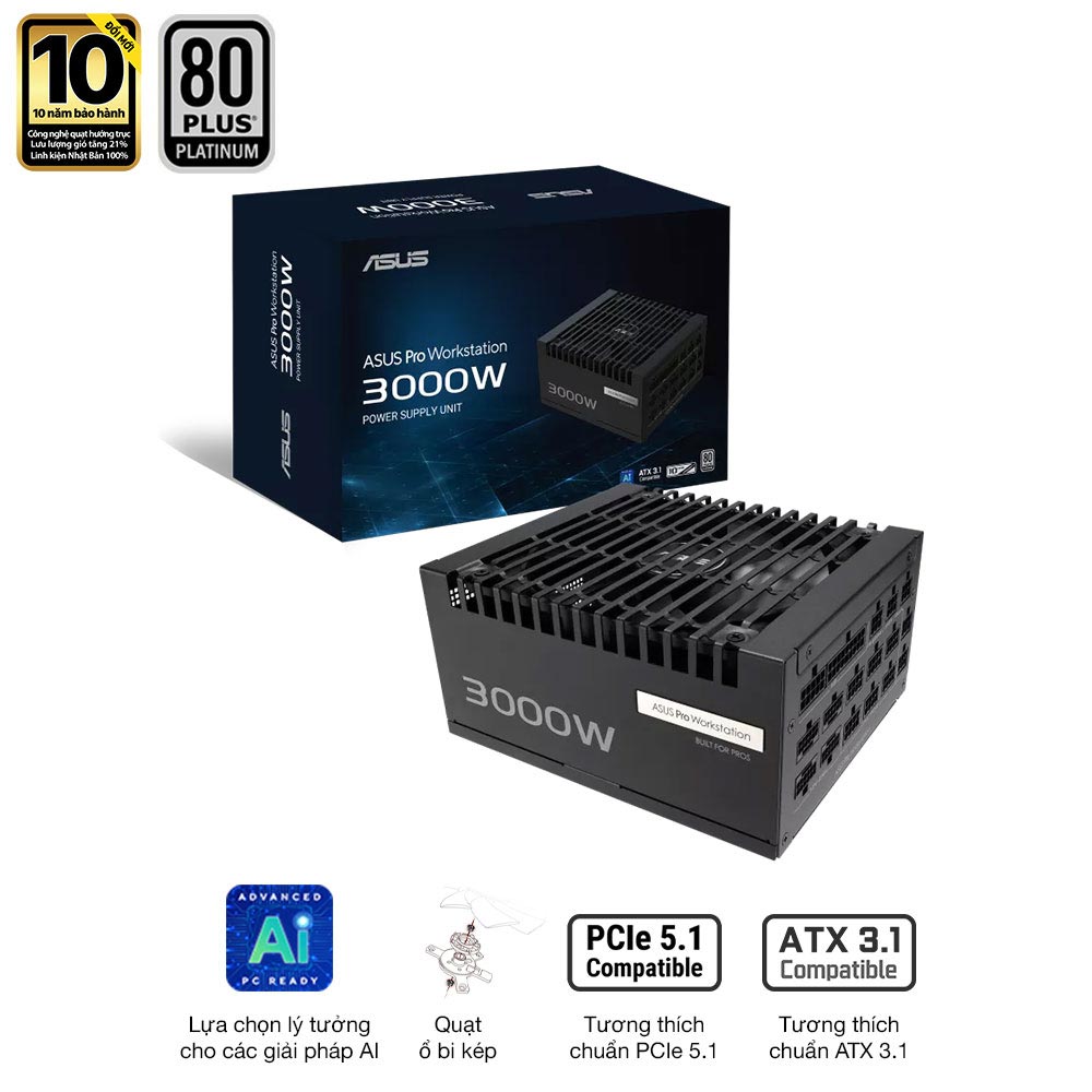 Nguồn máy tính Asus PRO-WS-3000P (3000W/ 80 Plus Platinum/ Full-Modular) Nguồn máy tính Asus PRO-WS-3000P (3000W/ 80 Plus Platinum/ Full-Modular)