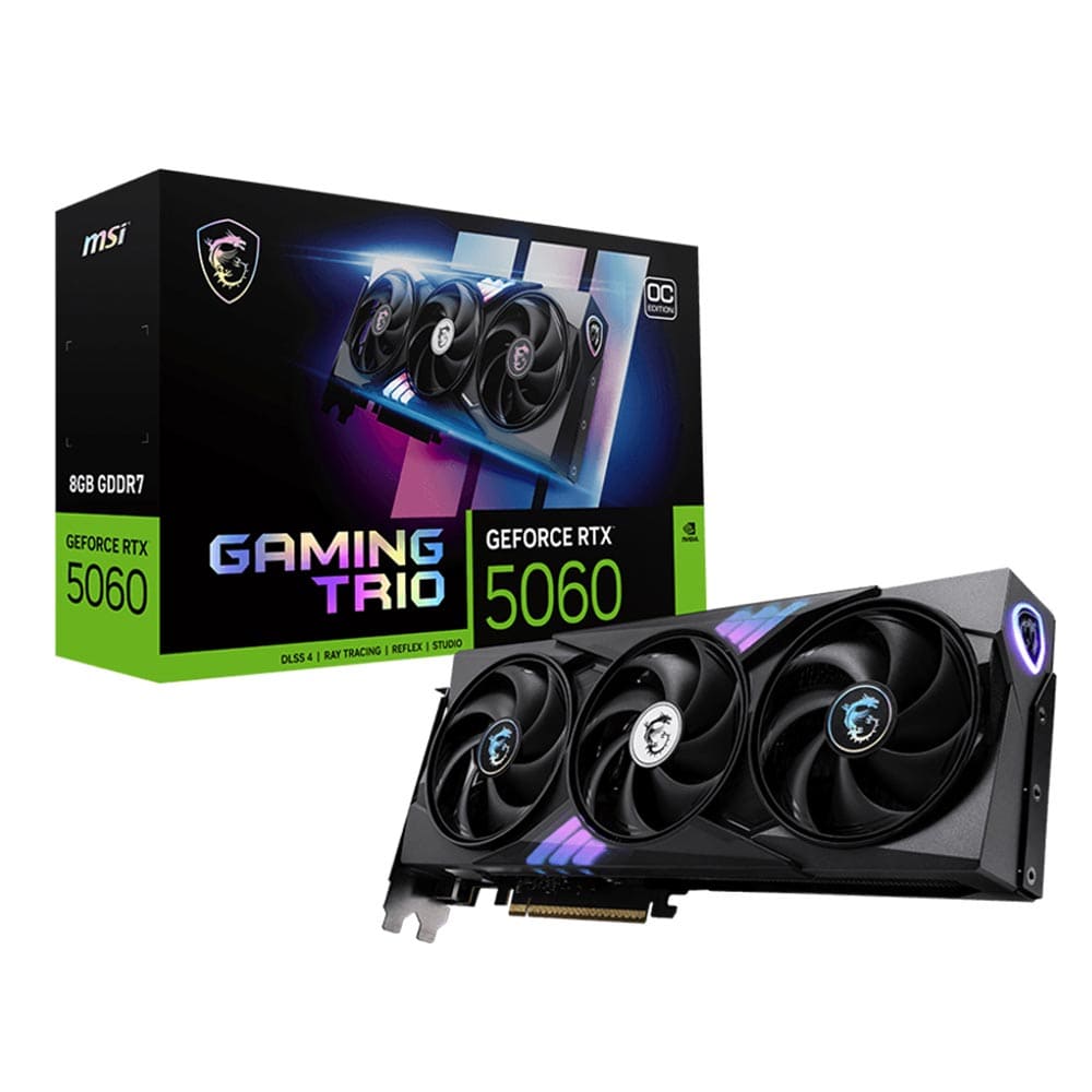 Card đồ họa MSI GeForce RTX 5060 8GB GAMING OC (GDDR7/ 128 bit) Card đồ họa MSI GeForce RTX 5060 8GB GAMING OC (GDDR7/ 128 bit)