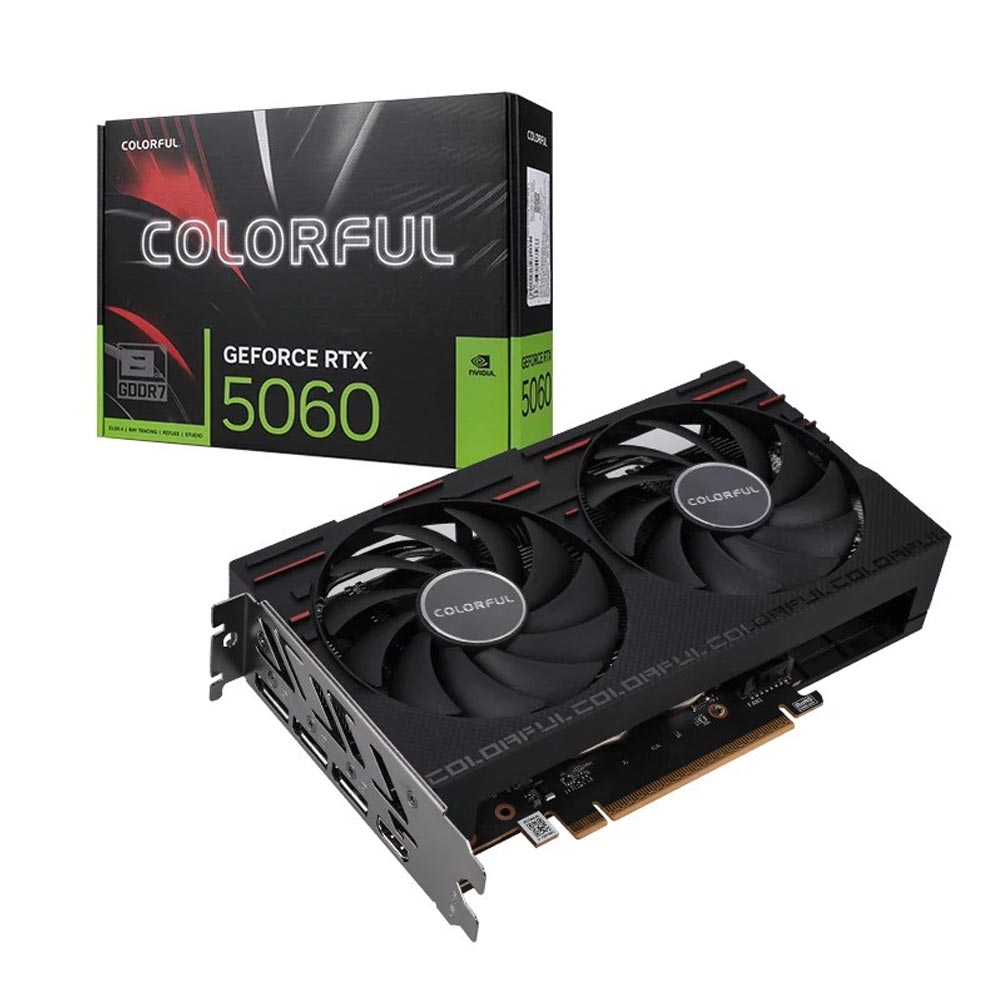 Card đồ họa Colorful GeForce RTX 5060 Gaming DUO 8GB-V (GDDR7/ 128 bit) Card đồ họa Colorful GeForce RTX 5060 Gaming DUO 8GB-V (GDDR7/ 128 bit)