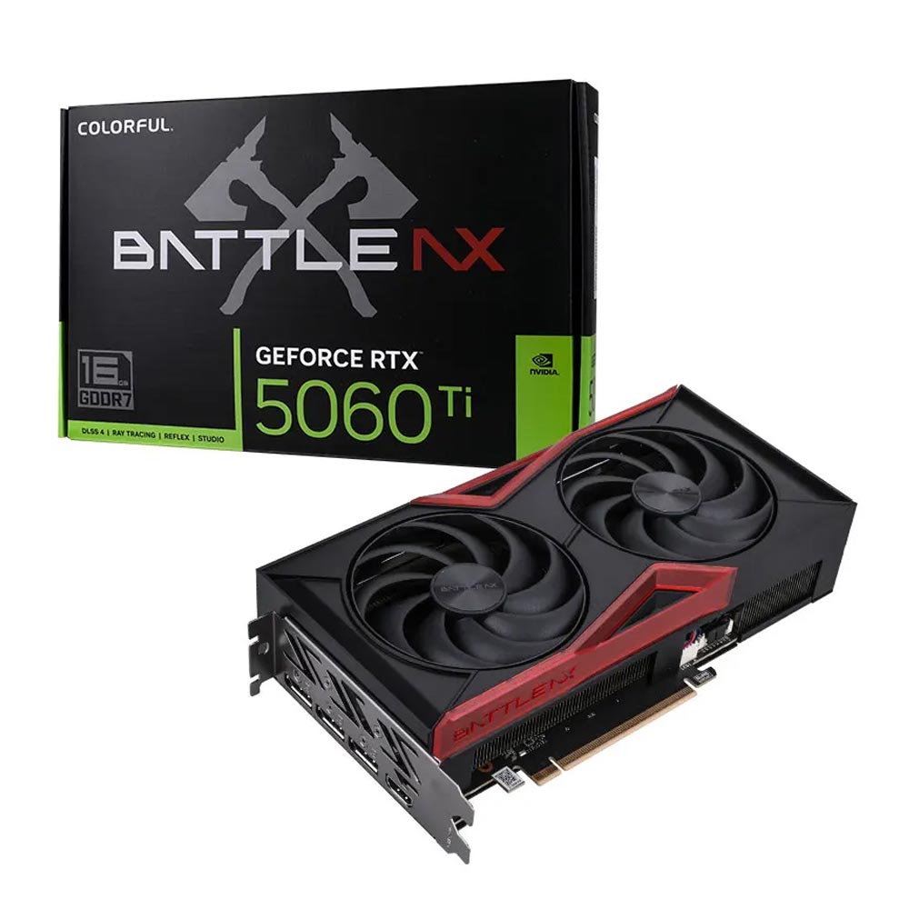 Card đồ họa Colorful GeForce RTX 5060 Ti Battle AX DUO 16GB-V (GDDR7/ 128 bit) Card đồ họa Colorful GeForce RTX 5060 Ti Battle AX DUO 16GB-V (GDDR7/ 128 bit)