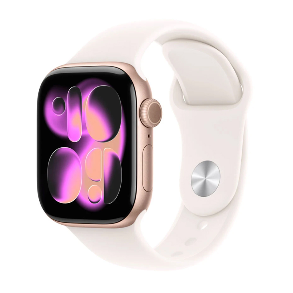 Đồng hồ thông minh Apple Watch Series 11 (42mm/ GPS/ Viền Nhôm/ Dây Silicon/ Rose Gold/ S/M)