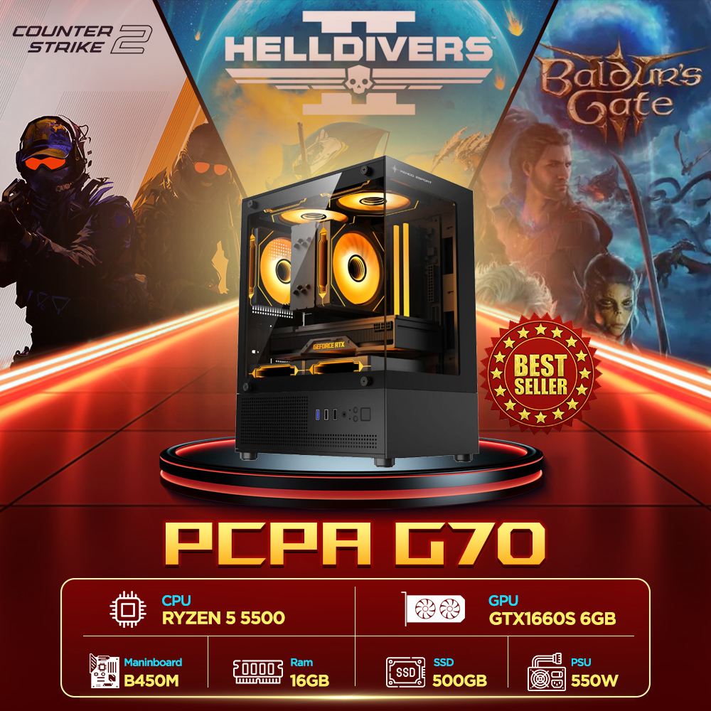Máy tính PCPA G70 (R5 5500/16GB/GTX 1660 Super 6Gb/550W) Máy tính PCPA G70 (R5 5500/16GB/GTX 1660 Super 6Gb/550W)