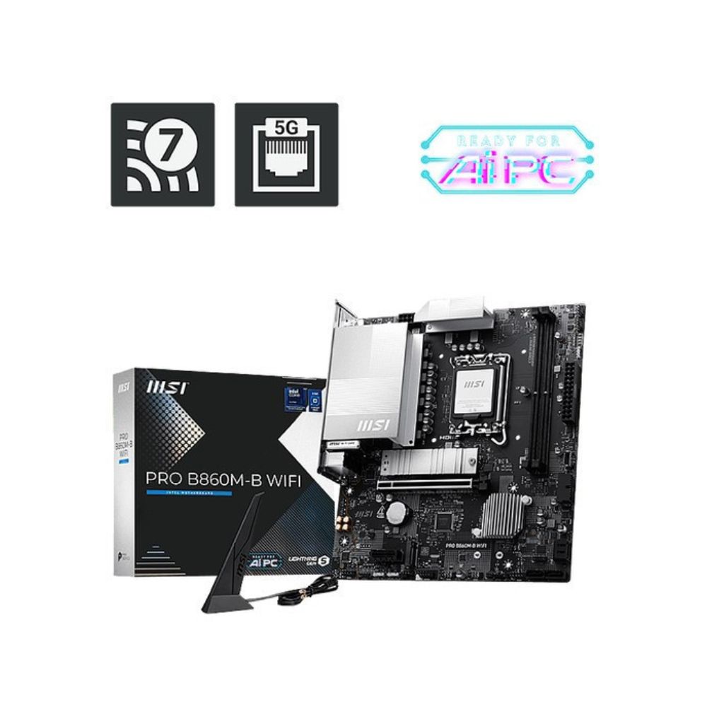 Mainboard MSI PRO B860M-B WIFI (Intel B860/ Socket 1851/ M-ATX/ 2 khe ram) Mainboard MSI PRO B860M-B WIFI (Intel B860/ Socket 1851/ M-ATX/ 2 khe ram)