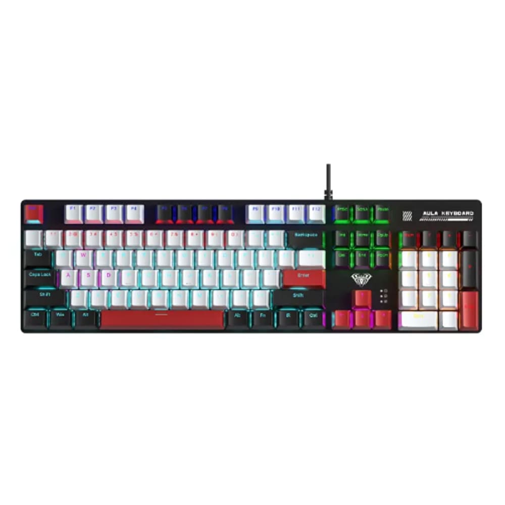 Bàn phím cơ Aula S500 Đen+trắng+đỏ Red switch Bàn phím cơ Aula S500 Đen+trắng+đỏ Red switch