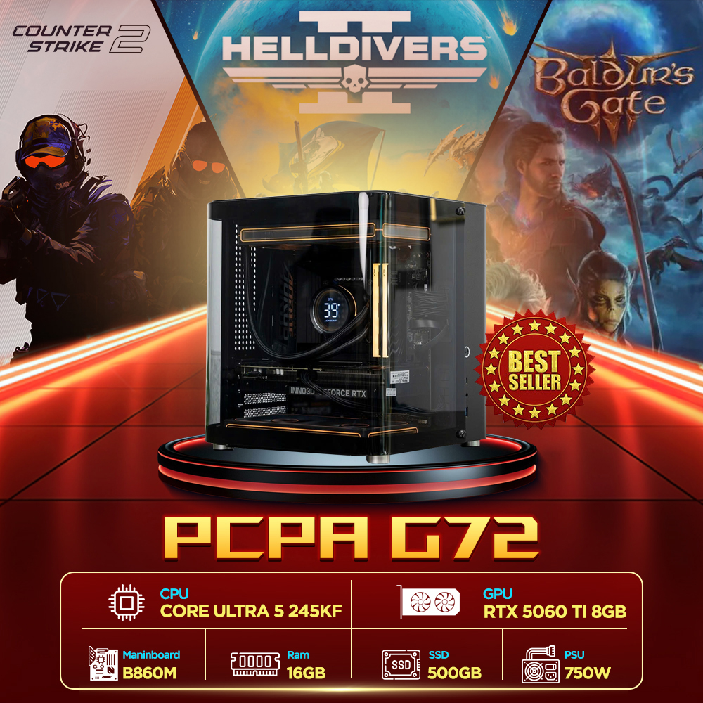Máy tính PCPA G72 (Core Ultra 5 245KF/16GB/RTX 5060TI 8Gb/650W) Máy tính PCPA G72 (Core Ultra 5 245KF/16GB/RTX 5060TI 8Gb/650W)