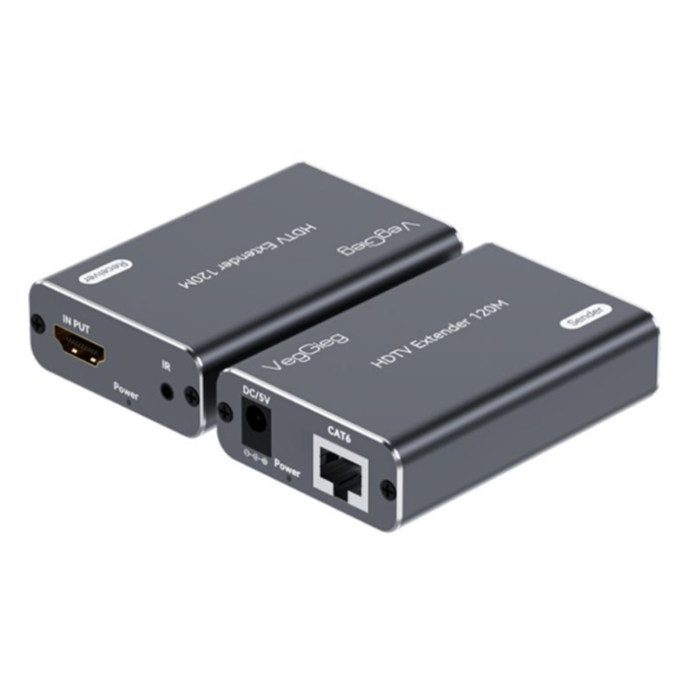 Bộ khuếch đại kéo dài tín hiệu HDMI qua Lan 120M VegGieg V-HD120 có điều khiển từ xa IR Bộ khuếch đại kéo dài tín hiệu HDMI qua Lan 120M VegGieg V-HD120 có điều khiển từ xa IR