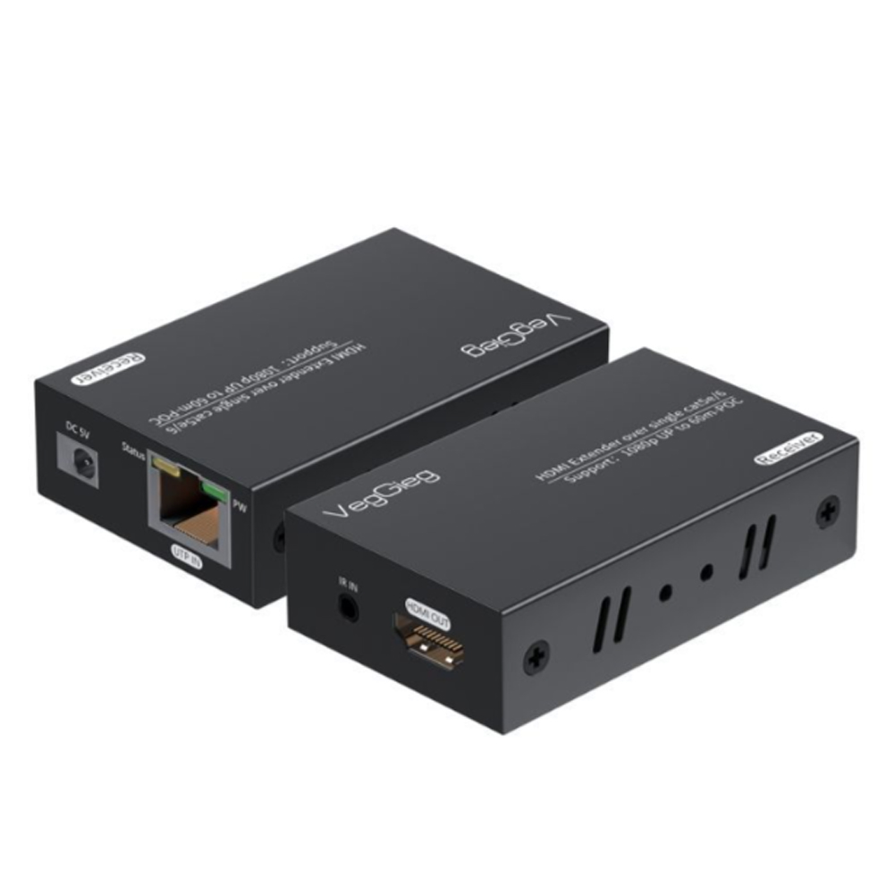 Bộ khuếch đại kéo dài tín hiệu HDMI qua Lan 60M VegGieg V-HD60 Bộ khuếch đại kéo dài tín hiệu HDMI qua Lan 60M VegGieg V-HD60