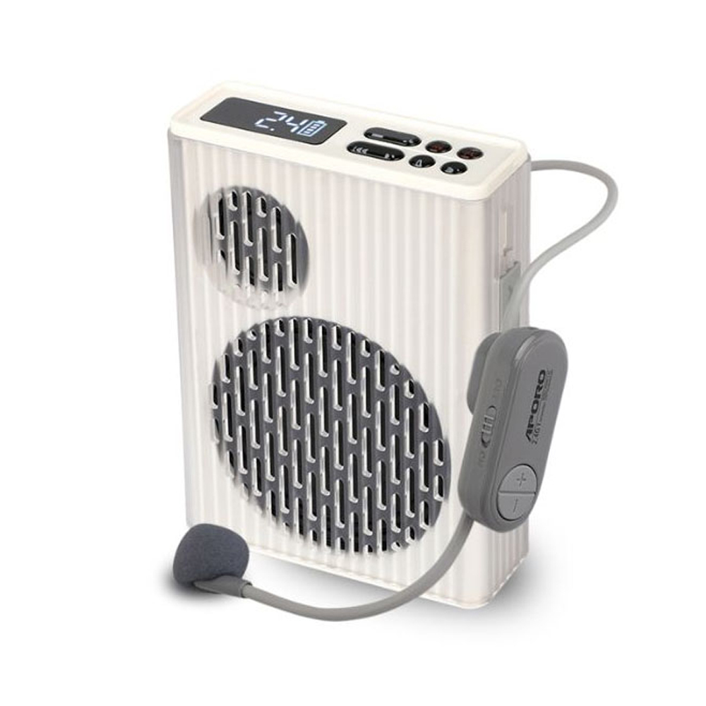 Máy trợ giảng không dây Aporo T58 2.4G (Micro không dây, Bluetooth 6.0) - Màu trắng
