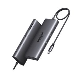 Bộ chuyển đổi Ugreen 15534 USB Type-C sang HDMI 8K30Hz, HDMI 4K60Hz, PD100W, RJ45 1Gbps, SDTF