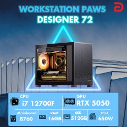 Máy tính PAWS DESIGNER 72 (Core i7/B760/16GB/RTX 5050 8Gb/650W)