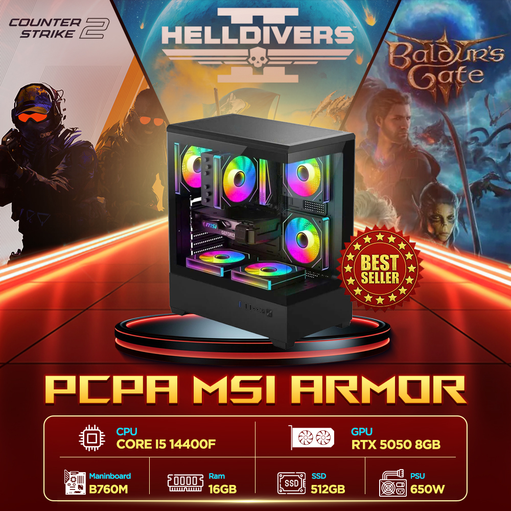 Máy tính PCPA MSI Armor (Core i5 14400F/16GB/RTX 5050 8G) Máy tính PCPA MSI Armor (Core i5 14400F/16GB/RTX 5050 8G)