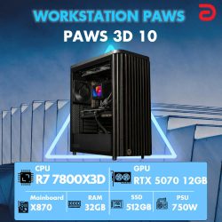 Máy tính PAWS 3D 10 (Ryzen 7 7800X3D/X870/32GB/RTX 5070)