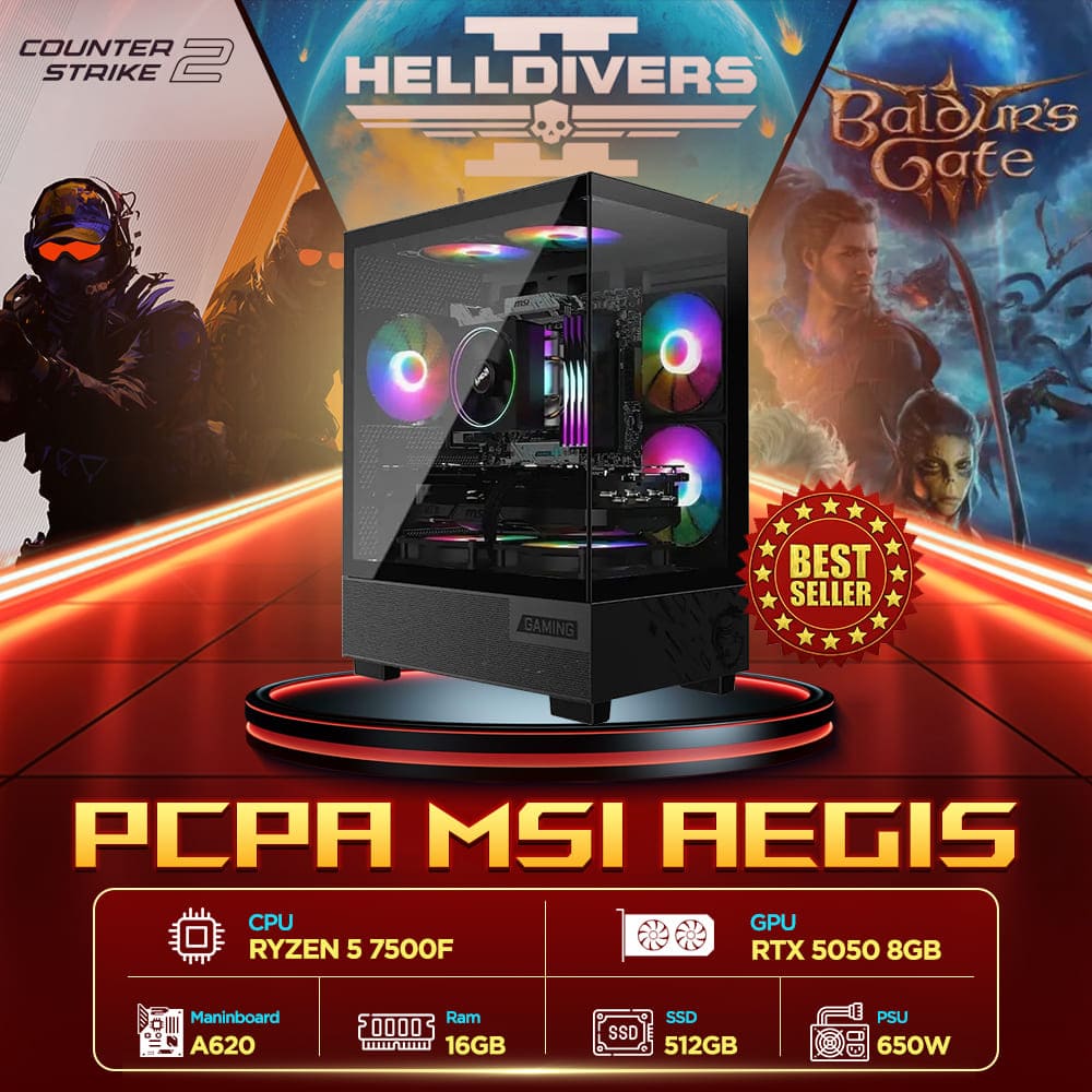 Máy tính PCPA MSI Aegis (Ryzen 5 7500F/16GB/RTX 5050 8G/650W) Máy tính PCPA MSI Aegis (Ryzen 5 7500F/16GB/RTX 5050 8G/650W)