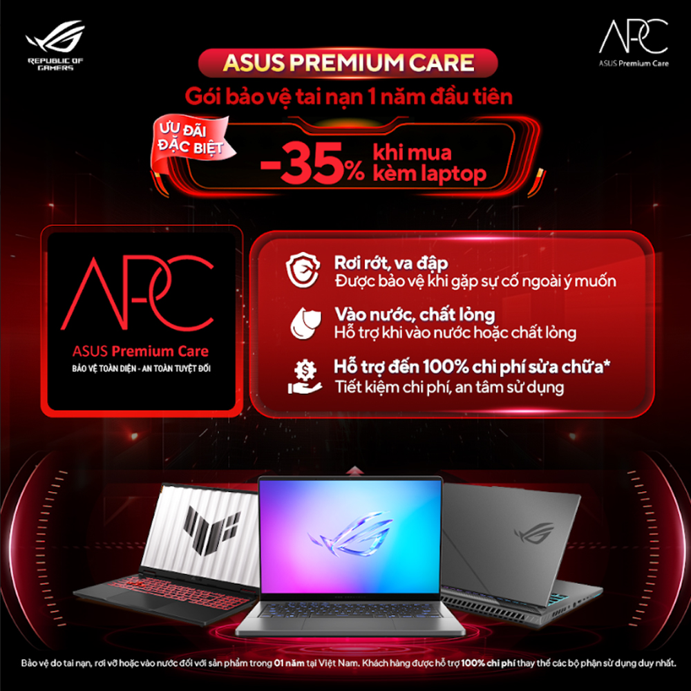 Gói dịch vụ bảo hành rơi vỡ Laptop Asus Gaming ADP-12M 12 tháng (Gaming ROG/ TUF Gaming) Gói dịch vụ bảo hành rơi vỡ Laptop Asus Gaming ADP-12M 12 tháng (Gaming ROG/ TUF Gaming)