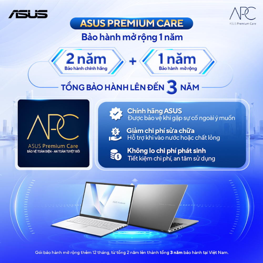 Gói dịch vụ gia hạn bảo hành Laptop Asus IWEP-12M 12 tháng (Vivobook/ Vivobook S/ Zenbook/ Gaming Vivobook)