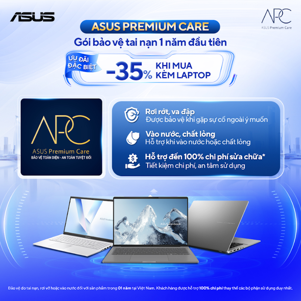 Gói dịch vụ bảo hành rơi vỡ Laptop Asus ADP-12M 12 tháng (Vivobook/ Vivobook S/ Zenbook/ Gaming Vivobook) Gói dịch vụ bảo hành rơi vỡ Laptop Asus ADP-12M 12 tháng (Vivobook/ Vivobook S/ Zenbook/ Gaming Vivobook)