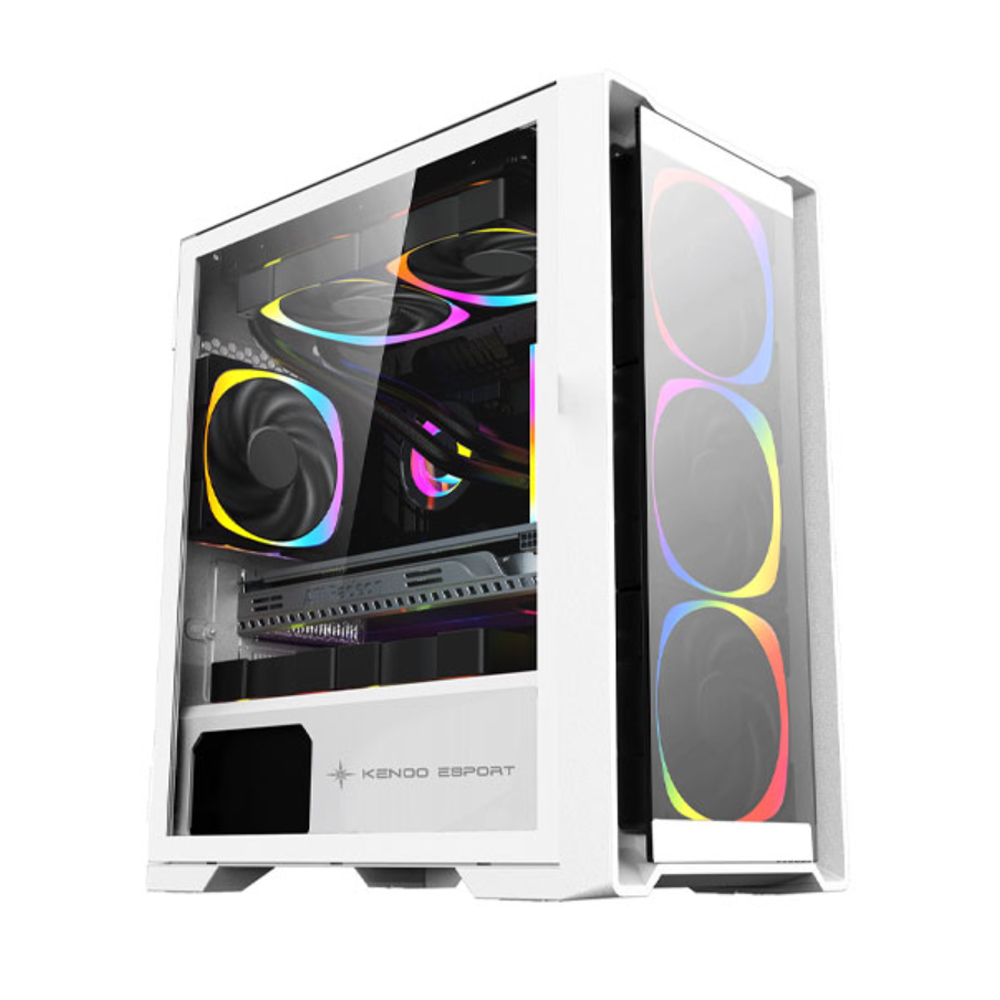 Vỏ máy tính KENOO ESPORT M500 - 3F - Màu Trắng (Mini Tower/ M-ATX) Vỏ máy tính KENOO ESPORT M500 - 3F - Màu Trắng (Mini Tower/ M-ATX)