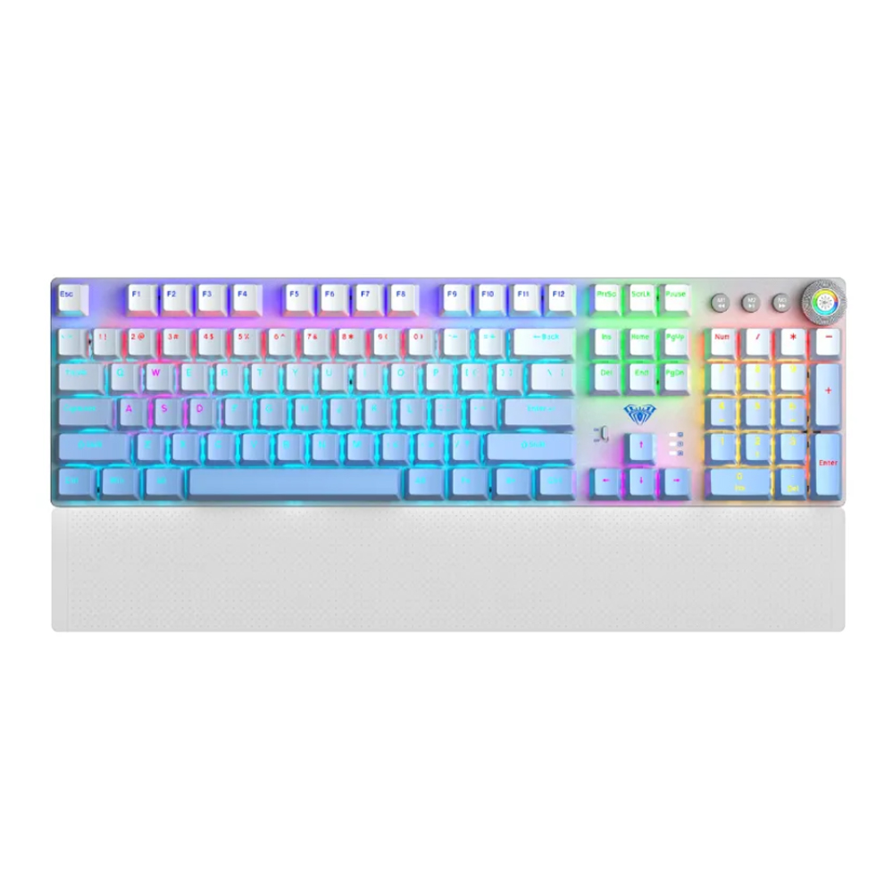 Bàn phím cơ Aula 3 MODE F2088AIR trắng xanh dương gradient Brown Switch Bàn phím cơ Aula 3 MODE F2088AIR trắng xanh dương gradient Brown Switch