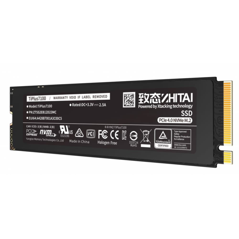 Ổ SSD Zhitai TiPlus7100s 1TB (NVMe PCIe/ Gen4x4 M2.2280/ 7400MB/s/ 6900MB/s) Ổ SSD Zhitai TiPlus7100s 1TB (NVMe PCIe/ Gen4x4 M2.2280/ 7400MB/s/ 6900MB/s)