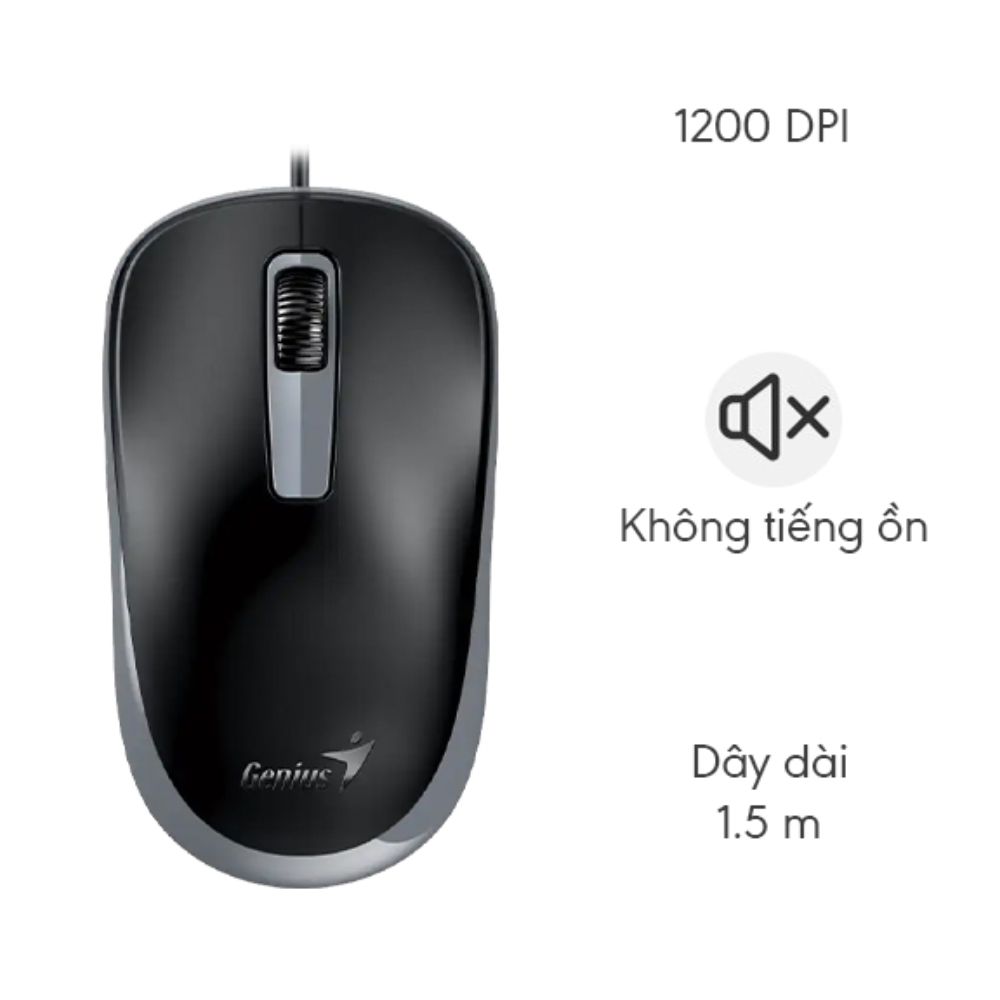 Chuột có dây Genius DX-125S (Xám đen) Chuột có dây Genius DX-125S (Xám đen)