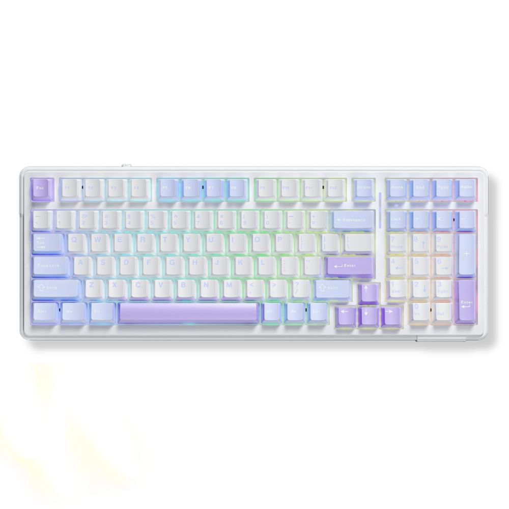 Bàn phím cơ Aula 3 Mode F99 PRO Xanh dương + Trắng + Tím Grey Wood V3 Switch