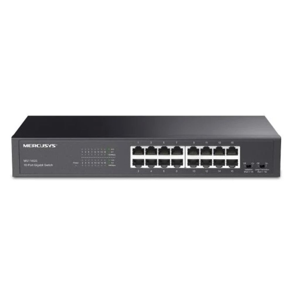 Switch Mercusys MS116GS (Gigabit 1000Mbps/ 16 Cổng/ Vỏ kim loại) Switch Mercusys MS116GS (Gigabit 1000Mbps/ 16 Cổng/ Vỏ kim loại)
