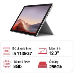 Máy tính xách tay Microsoft Surface Pro 7 Plus (Core i5 1135G7/ 8Gb/ 256GB SSD/ 12.3inch Touch/ Windows 11 Home/ Platinum)