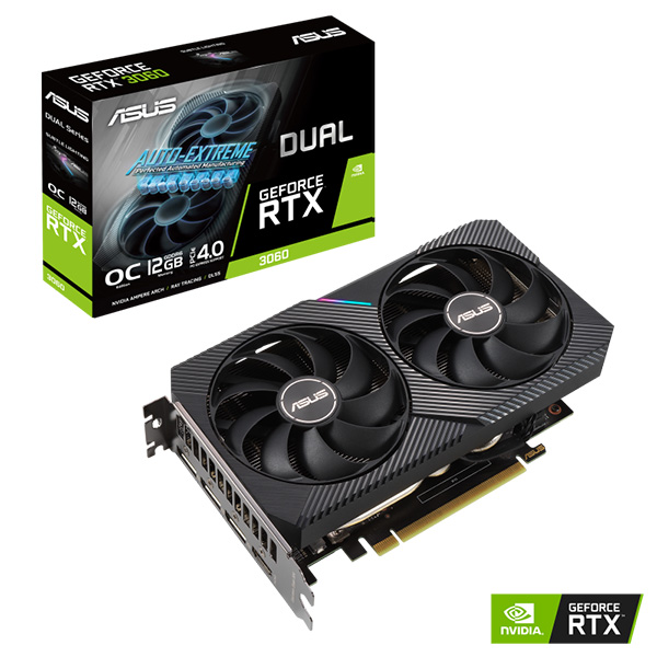 Cạc màn hình Asus Dual GeForce RTX 3060 V2 OC Edition 12GB (GDDR6/ 192 bit) Cạc màn hình Asus Dual GeForce RTX 3060 V2 OC Edition 12GB (GDDR6/ 192 bit)