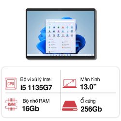 Máy tính bảng Microsoft Pro 8 Core i5/16GB/ 256G/ 13inch Platinum