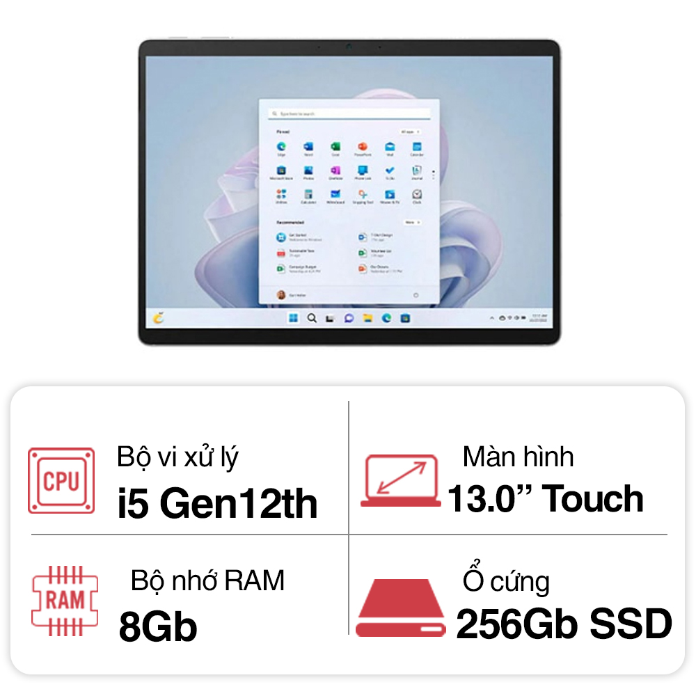 Laptop Microsoft Surface Pro 9 (i5 Gen 12th/ 8GB/ 256GB/ 13.0inch Touch/ Win11)