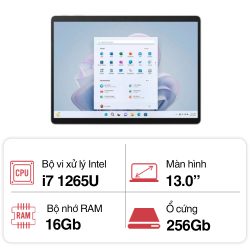 Laptop Microsoft Surface Pro 9 (Core i7 Gen 12th/ 16GB/ 256GB/ 13.0inch Touch/ Windows 11 Home/ Platinum)
