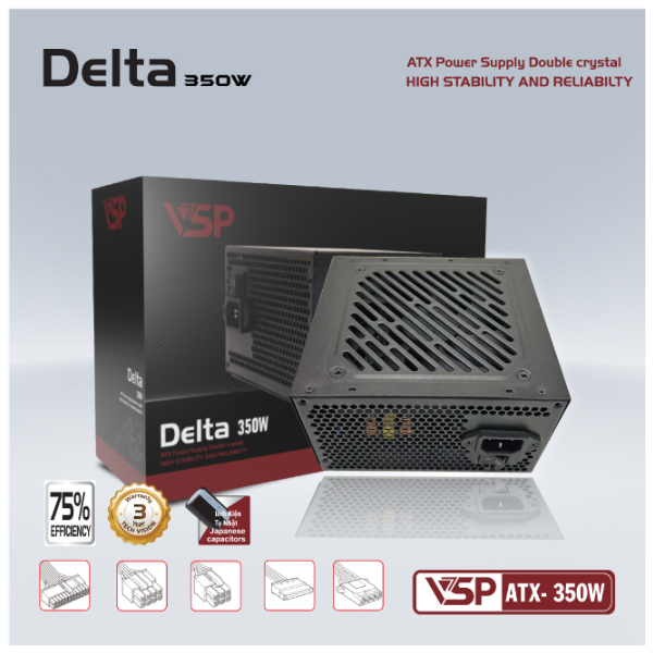 Nguồn máy tính VSP Delta P350W (350W / 75% Efficiency / Tụ Nhật) Nguồn máy tính VSP Delta P350W (350W / 75% Efficiency / Tụ Nhật)