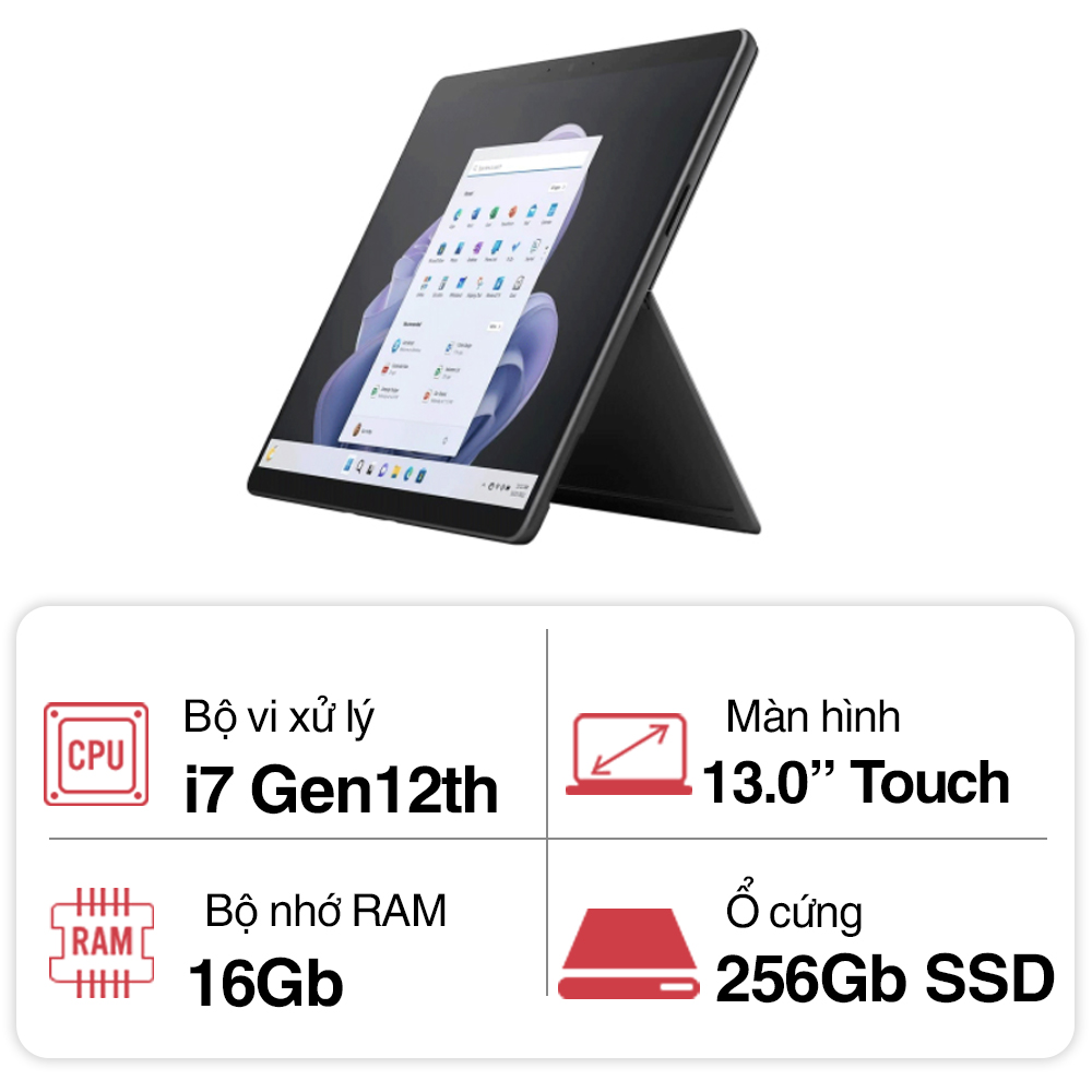 Laptop Microsoft Surface Pro 9 (Core i7 Gen 12th/ 16GB/ 256GB/ 13.0inch Touch/ Windows 11 Home/ Graphite) Laptop Microsoft Surface Pro 9 (Core i7 Gen 12th/ 16GB/ 256GB/ 13.0inch Touch/ Windows 11 Home/ Graphite)