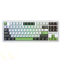 Bàn phím cơ Aula 3 MODE F87 đen + trắng + xanh lá Grey Wood V3 Switch