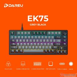 Bàn phím cơ Dareu EK75 Led RGB Grey-black Dream switch, PBT