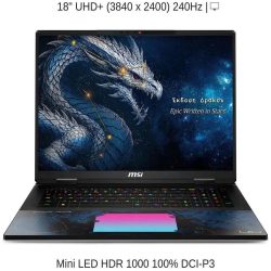 Laptop MSI Gaming Titan 18 HX Dragon Edition Draco Epic A2WJ-1245VN (Ultra 9 290HX Plus/ 96GB/ 4TB SSD/ RTX 5090 24GB/ 18.0inch UHD+/ 240Hz/ Win11/ Đen/ Balo)