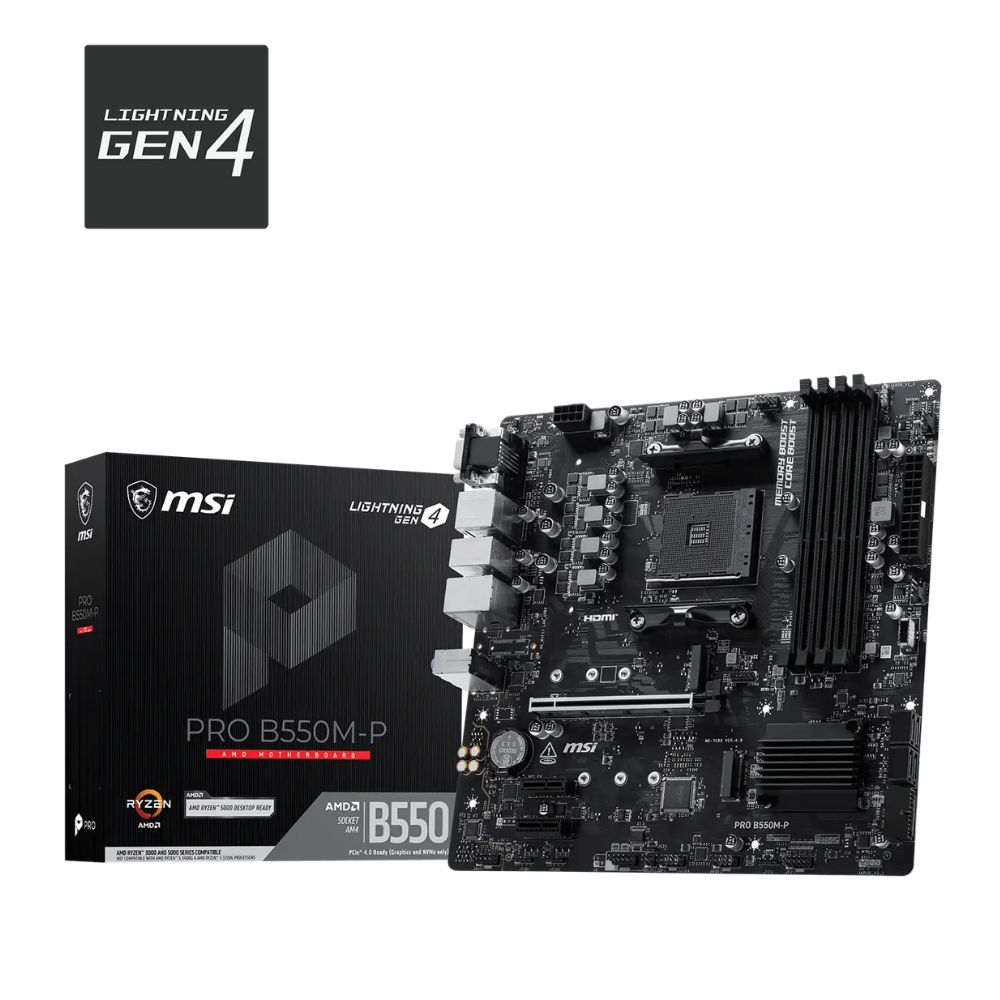 Mainboard MSI PRO B550M-P (AMD B550/ Socket AM4/ M-ATX/ 4 khe ram) Mainboard MSI PRO B550M-P (AMD B550/ Socket AM4/ M-ATX/ 4 khe ram)