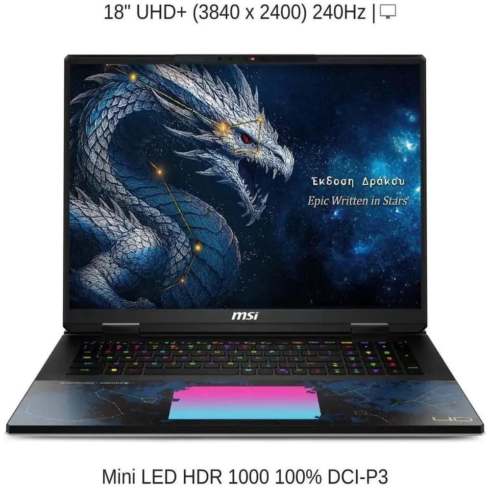 Laptop MSI Gaming Titan 18 HX Dragon Edition Draco Epic A2WJ-1245VN (Ultra 9 290HX Plus/ 96GB/ 4TB SSD/ RTX 5090 24GB/ 18.0inch UHD+/ 240Hz/ Win11/ Đen/ Balo) Laptop MSI Gaming Titan 18 HX Dragon Edition Draco Epic A2WJ-1245VN (Ultra 9 290HX Plus/ 96GB/ 4TB SSD/ RTX 5090 24GB/ 18.0inch UHD+/ 240Hz/ Win11/ Đen/ Balo)