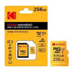 Thẻ nhớ MicroSD Kodak 256GB UHS-I U3/V30/A1 kèm Adapter (R:90MB/s/ W:80MB/s)