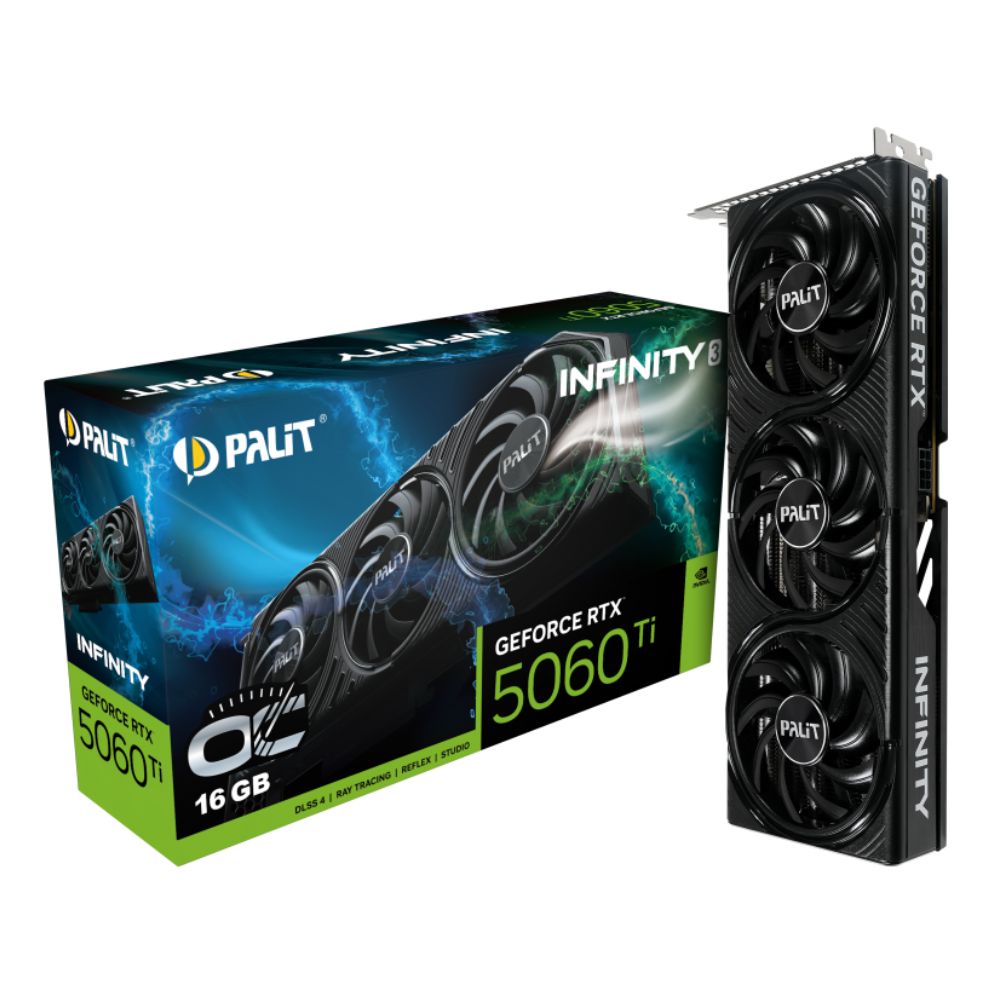 Cạc màn hình Palit GeForce RTX 5060 Ti INFINITY 3 OC 16GB (GDDR7/ 128 bit) Cạc màn hình Palit GeForce RTX 5060 Ti INFINITY 3 OC 16GB (GDDR7/ 128 bit)