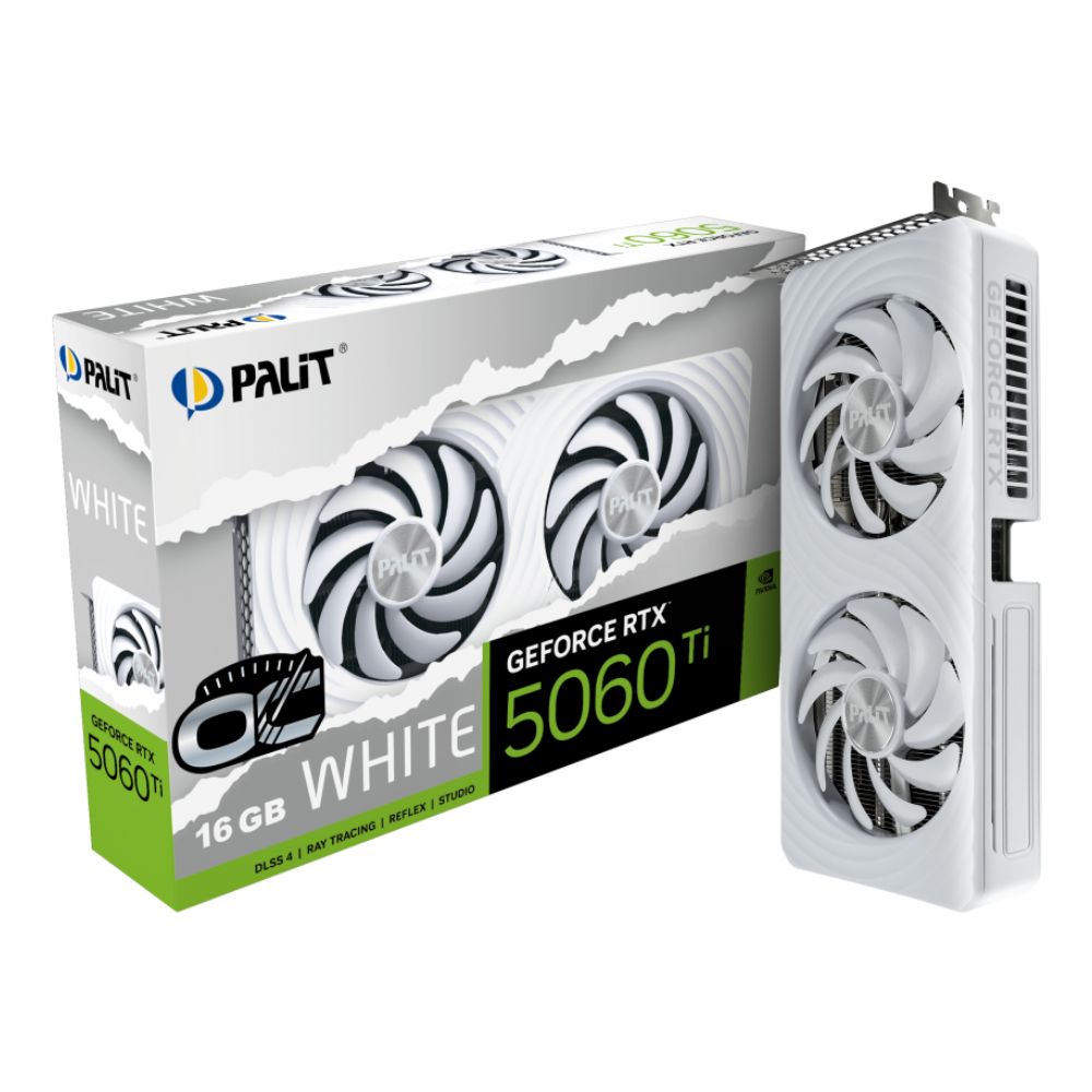 Cạc màn hình Palit GeForce RTX 5060 Ti White OC 16GB (GDDR7/ 128 bit) Cạc màn hình Palit GeForce RTX 5060 Ti White OC 16GB (GDDR7/ 128 bit)
